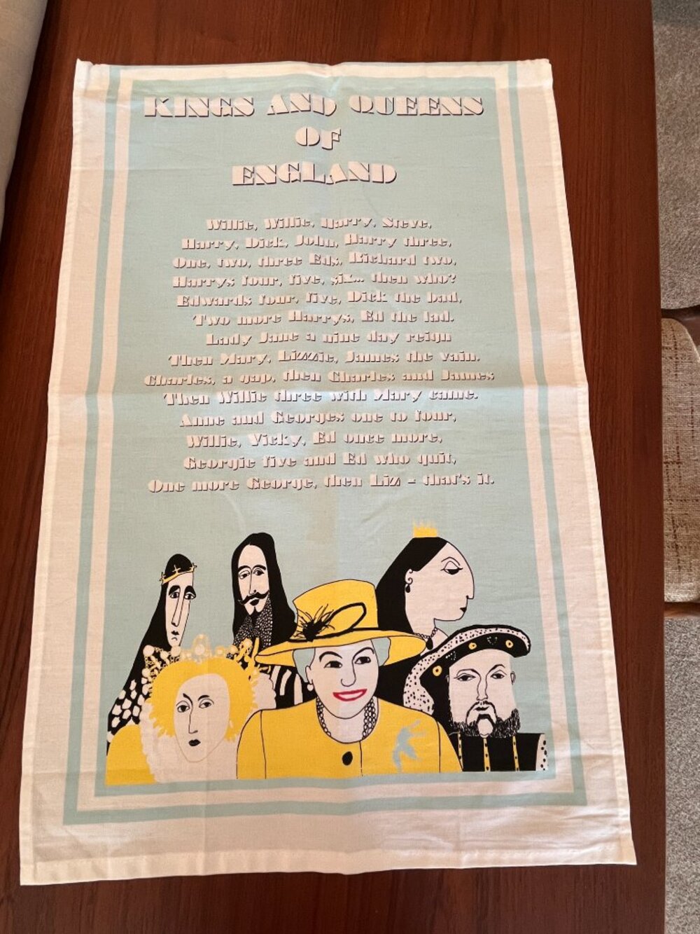 Vintage Kings and Queens of England Tea Towel - Picture 2 of 4